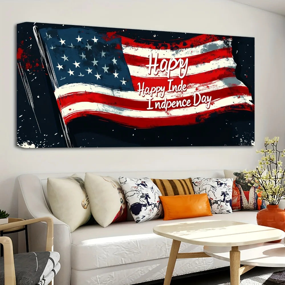 Hign-concerned Pine Wood Frame Fourth Of July Wall Decor