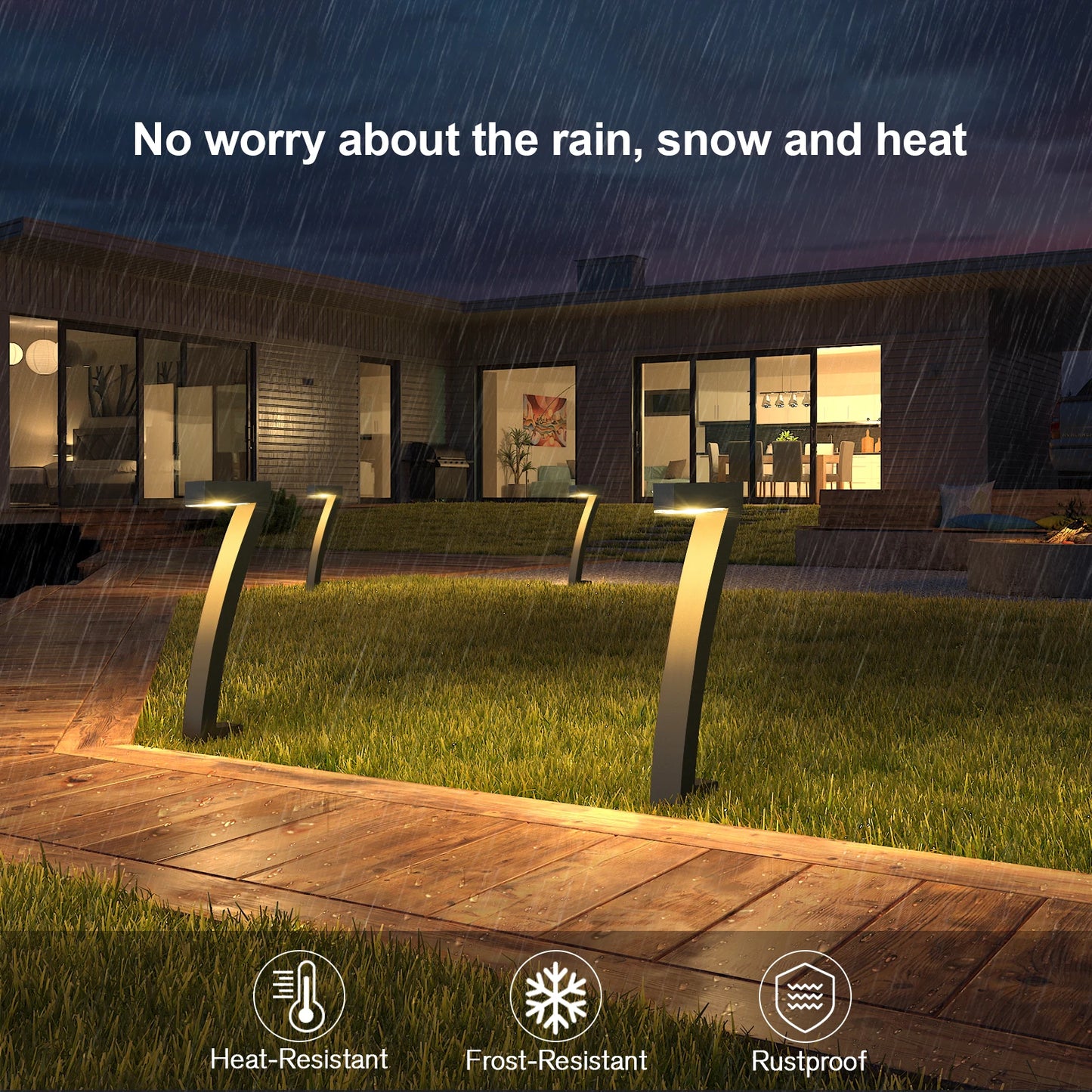 KPSTEK 6 Pack Solar Outdoor Lights LED Pathway Garden