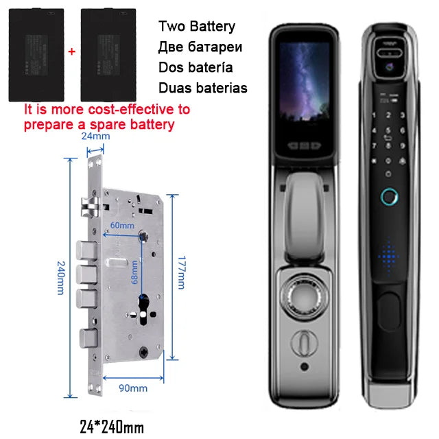 YKESDL WiFi Face Recognition Smart Door Lock With Camera