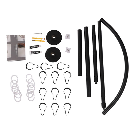 Folded Stainless Steel L Shape Shower Curtain Rail Rings