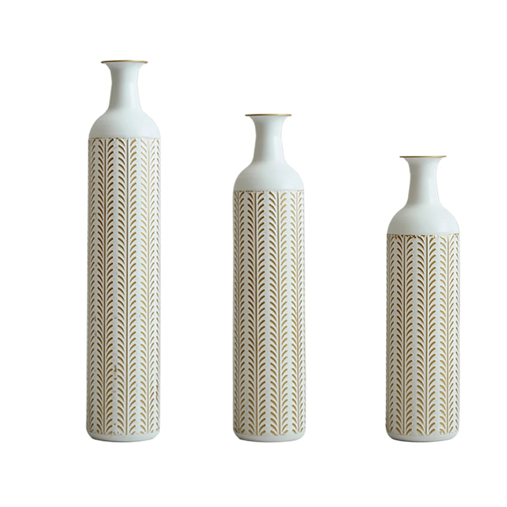 Twister.CK Floor Vase Trio Metal Decor Standing Vases