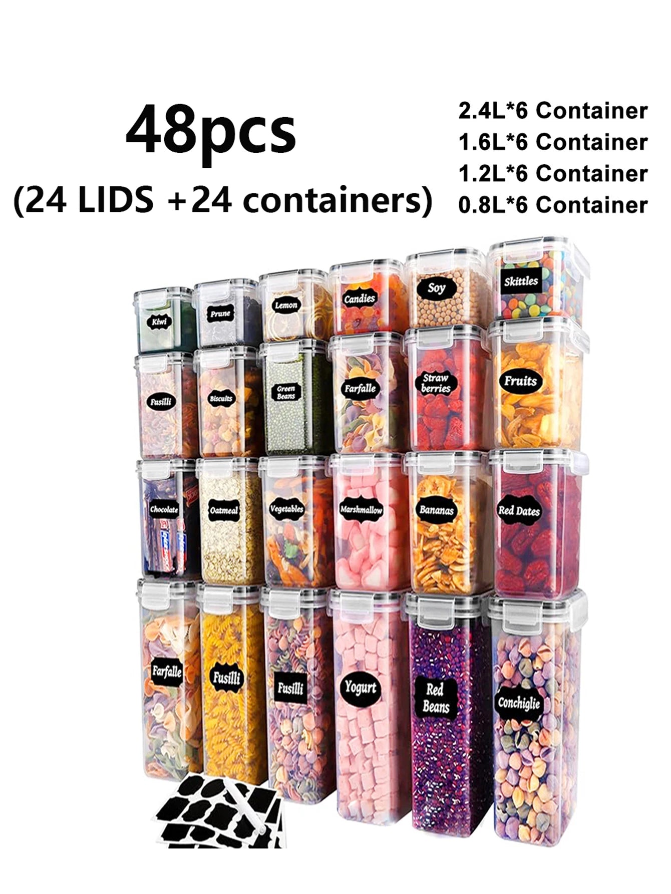 Hign Concerned 48Pc Sealed Food Storage Containers With Lid