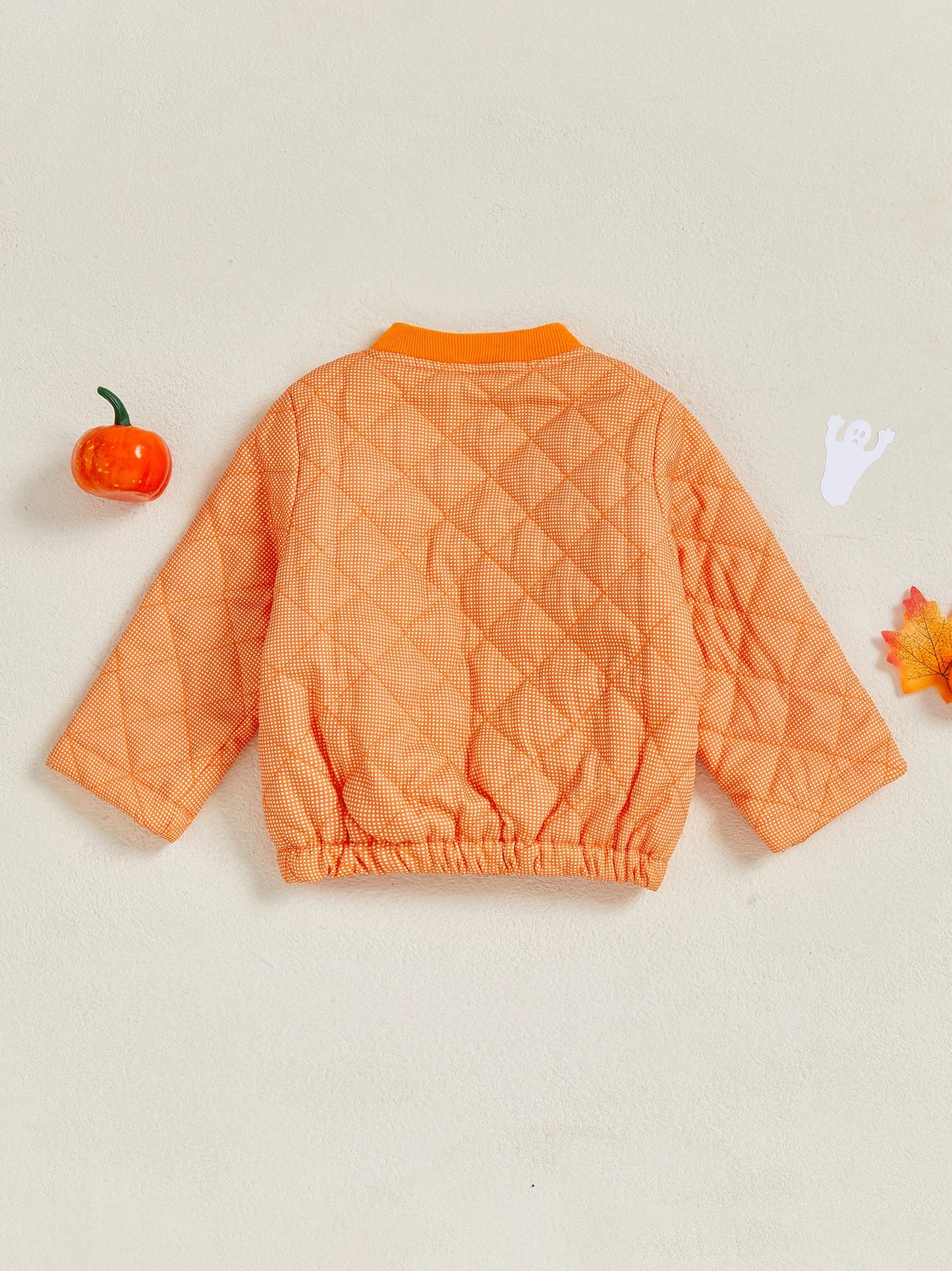 Pudcoco Pumpkin Ghost Print Halloween Jacket For Toddlers