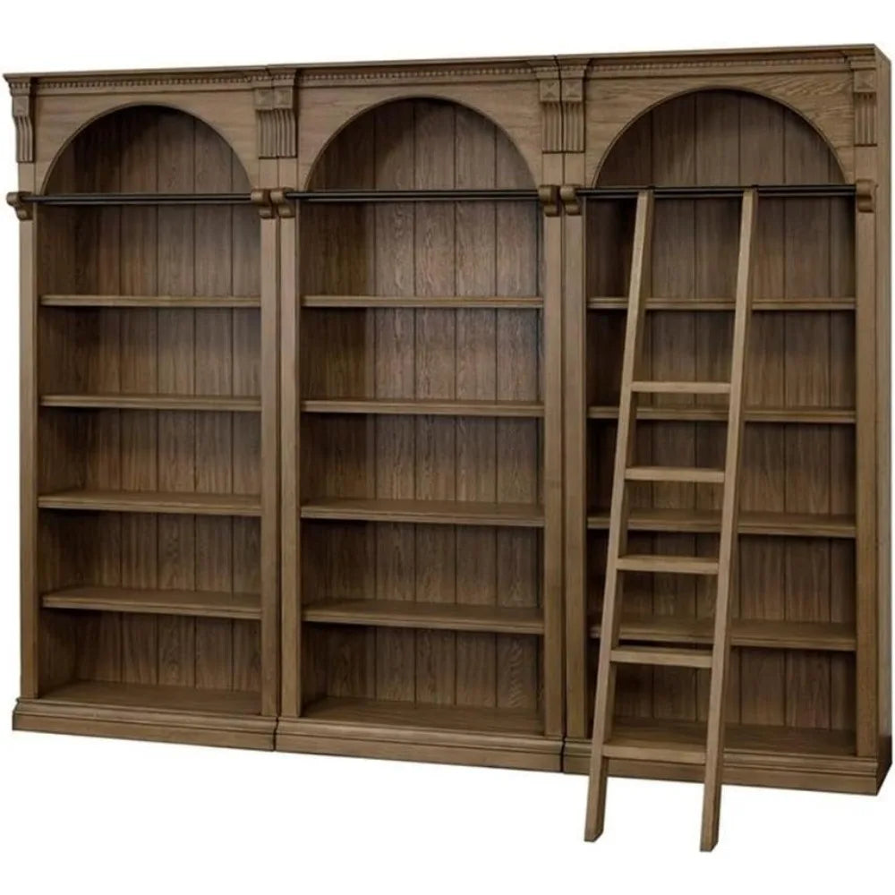 XMSJ Bookcase Wall With Ladder Storage Display Shelf Unit