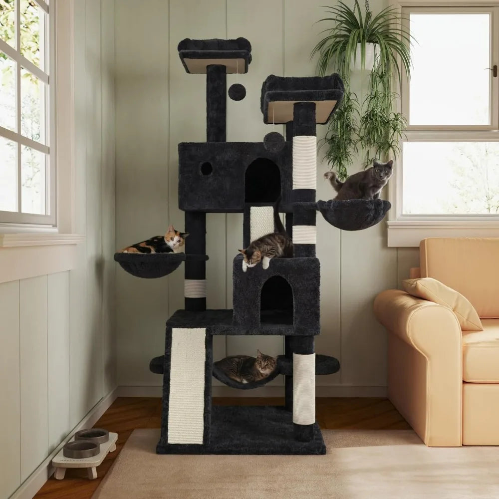 DAFIFY Three Level Cat Tree With Sisal Posts And Perches