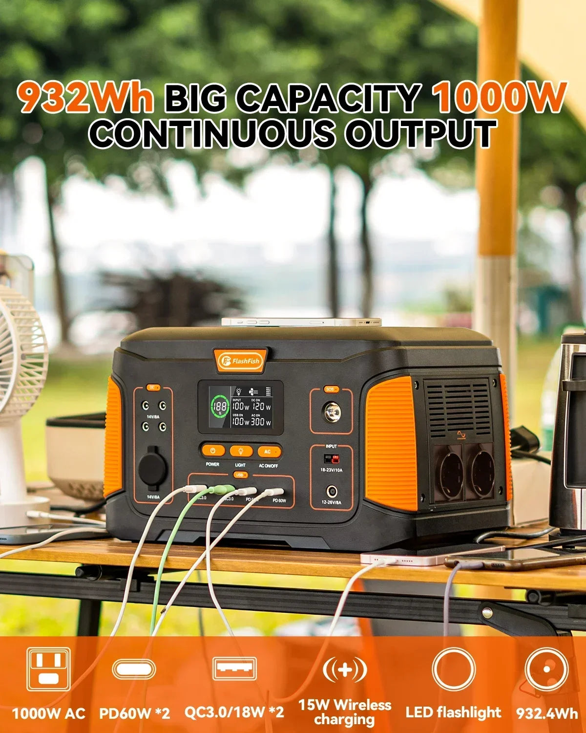 J1000 Plus Portable Power Station 1000W 932Wh Solar Kit