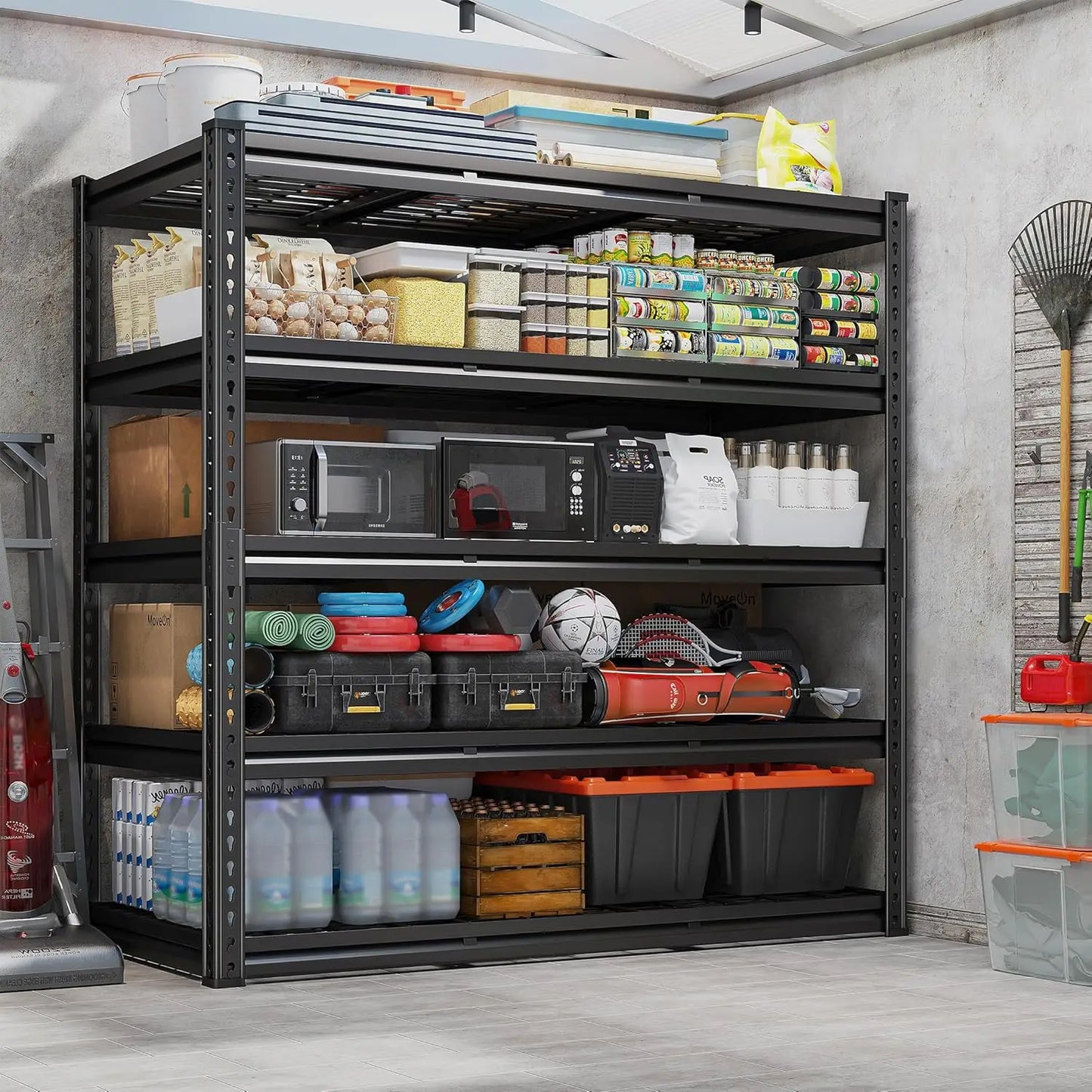 Heavy Duty Metal Garage Storage Shelving Unit Five Tier 3000Lbs