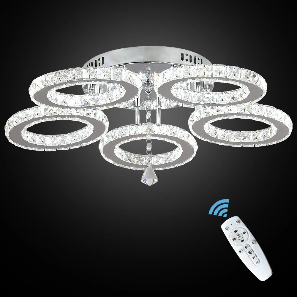 VETRULUS Modern K9 LED Crystal Ceiling Lamp Chandelier Pendant Smart