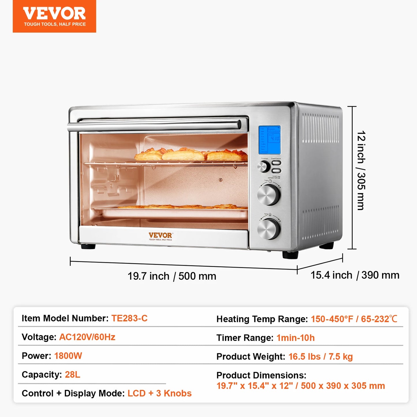 SucceBuy Ten In One Convection Oven 1800W Countertop