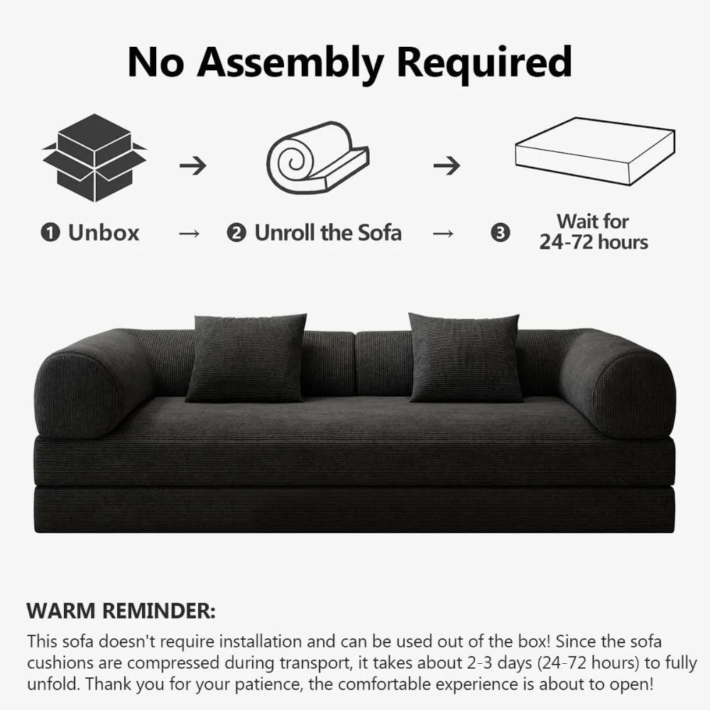 Modular Sofa Bed Four In One Corduroy High Density Foam
