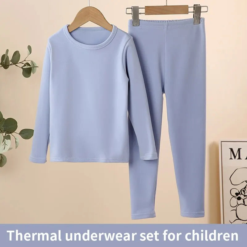 NONECN 2 Piece Children's Thermal Underwear Set For Winter