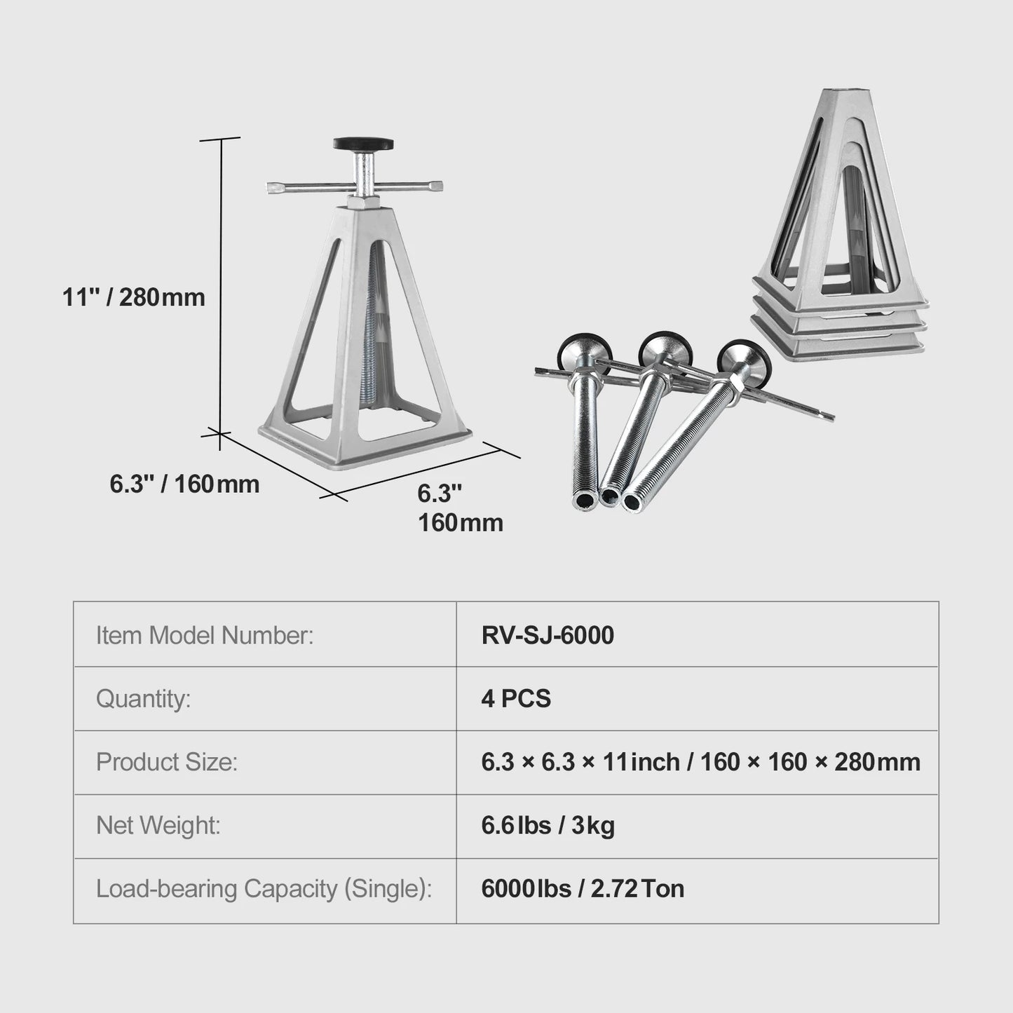 SucceBuy RV Stabilizer Jacks 4 Pack Leveling Jacks 6000 Lbs