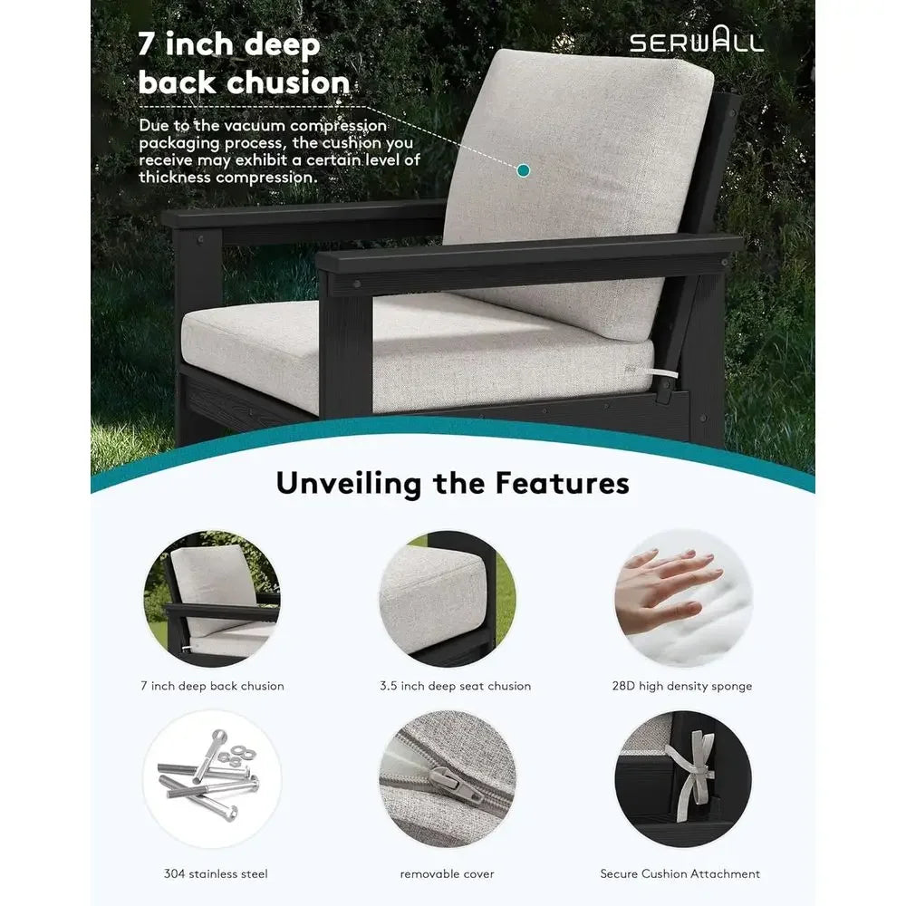 HDPE Outdoor Sectional Sofa Set With Weather-Resistant Frame