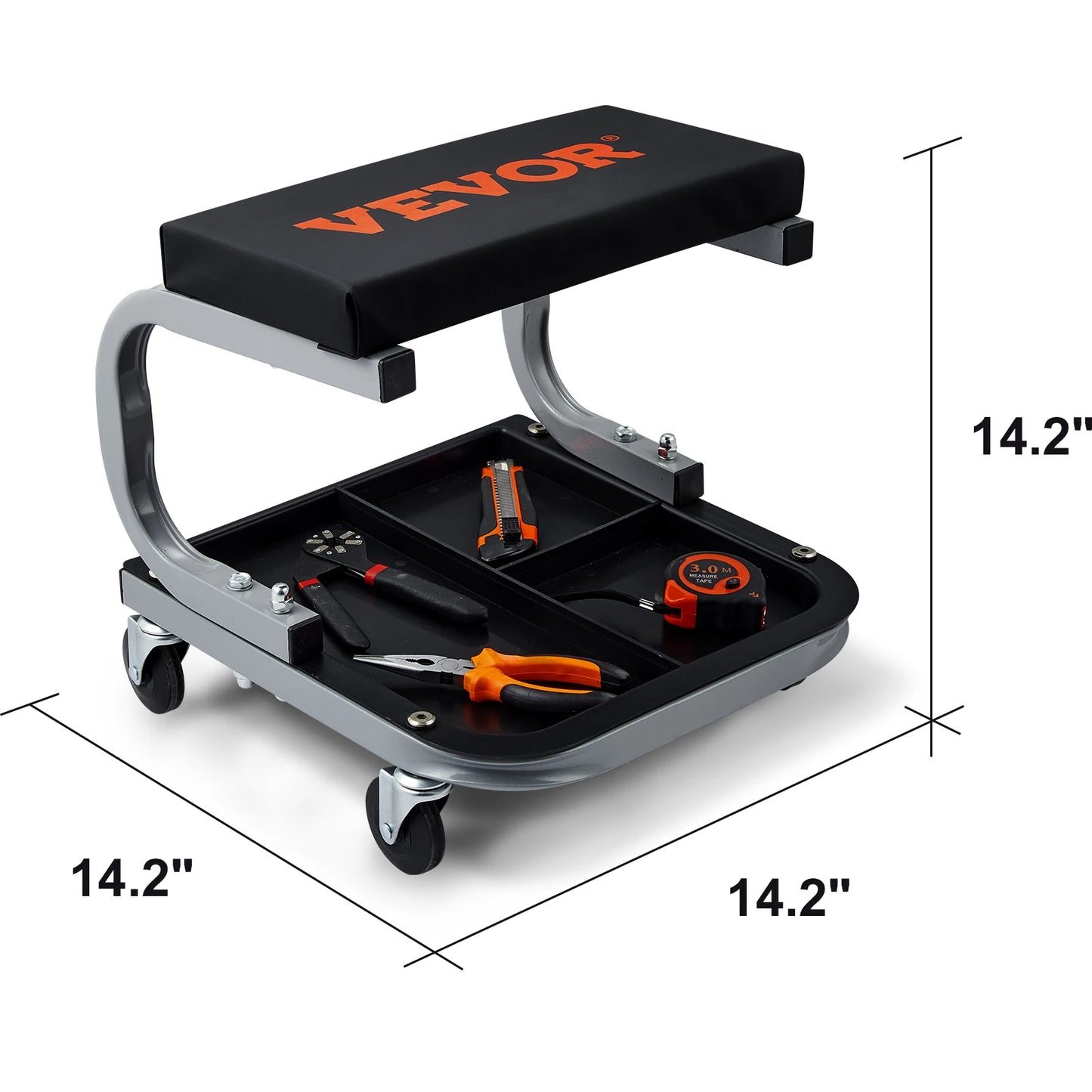 SucceBuy Mechanic Stool Padded Rolling Pneumatic Creeper For Garage Repair