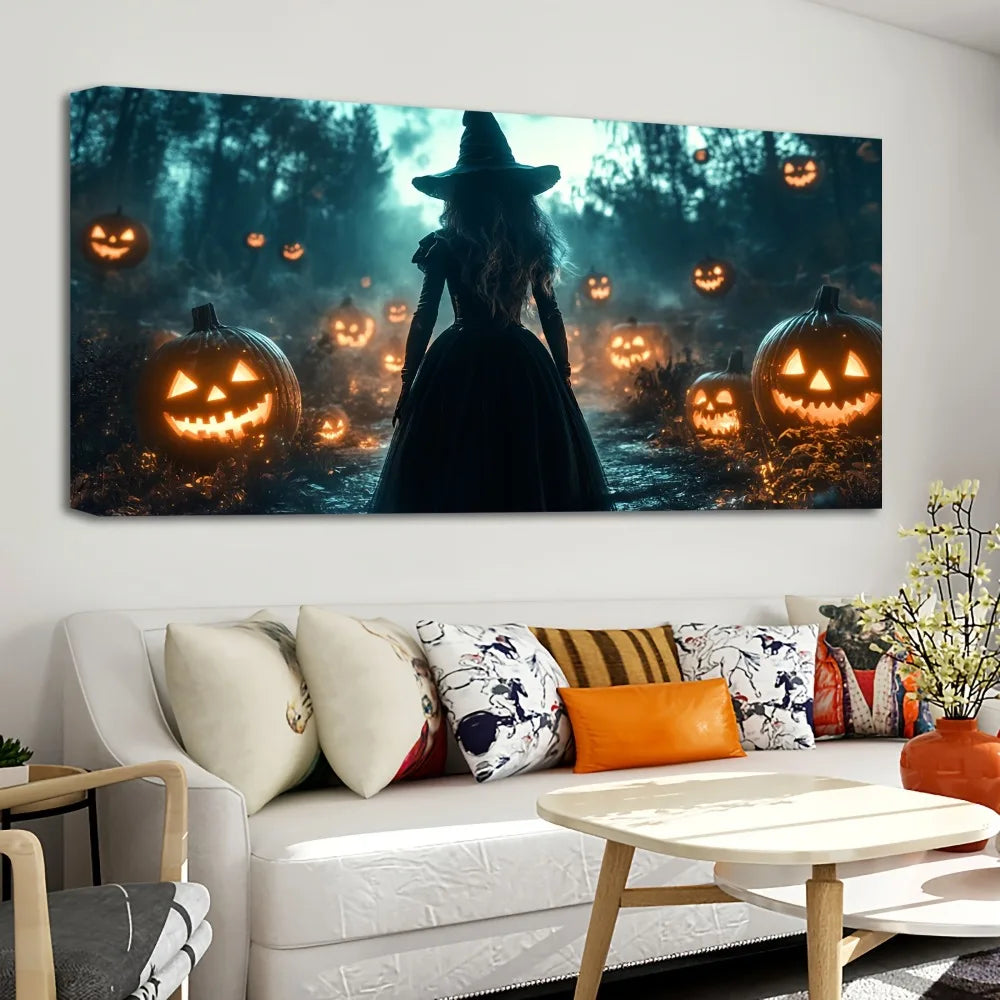 Hign-concerned Forest Witch Abstract Painting In Wood Frame