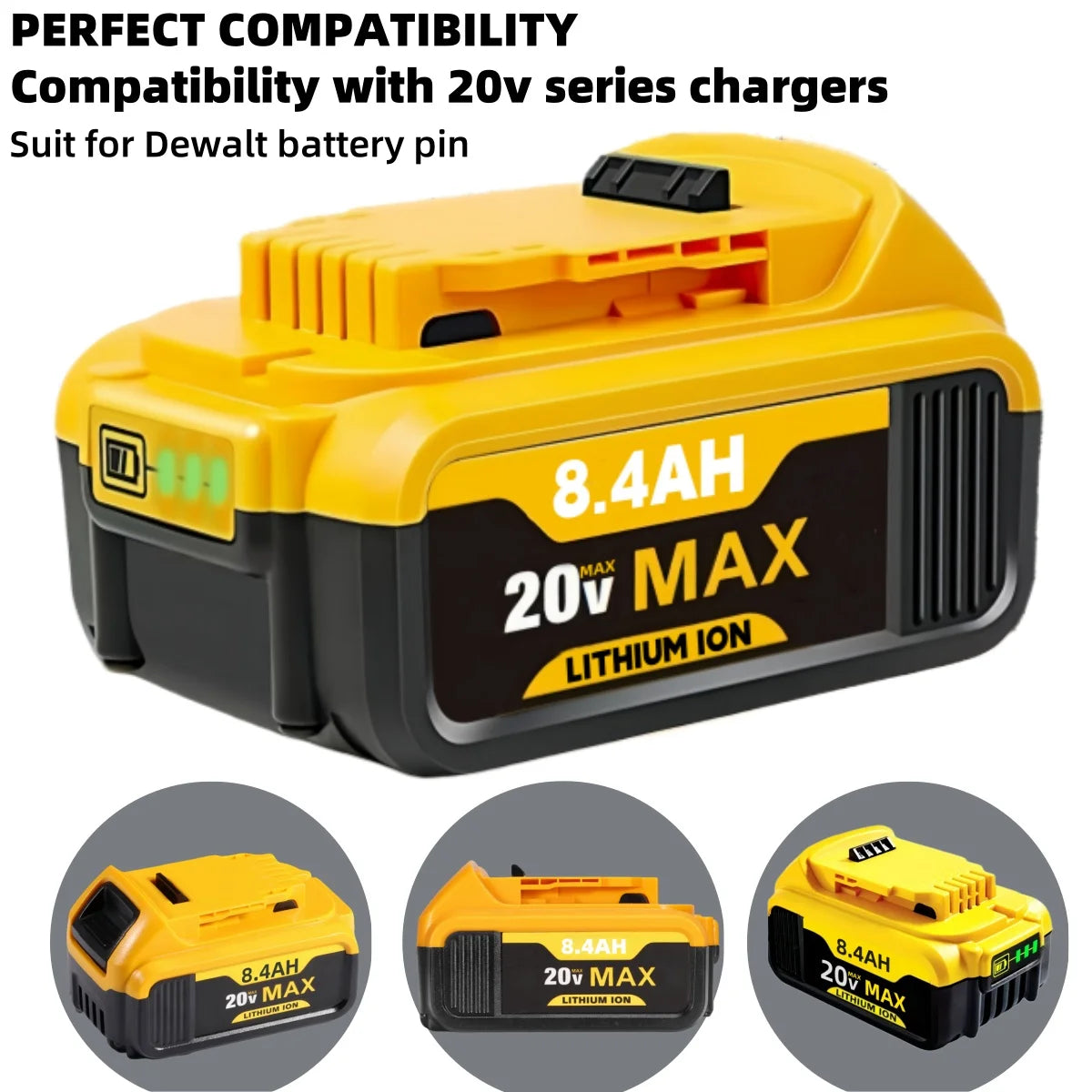 Hign-concerned 8.4Ah Replacement Battery for DeWalt 20V DCB Series