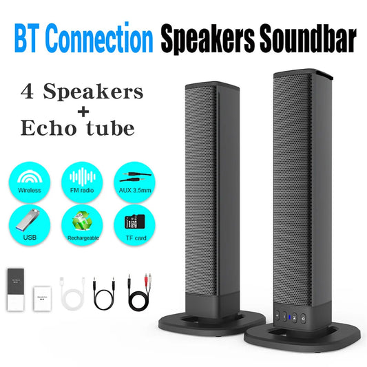 CURUK Wireless Bluetooth TV Sound Bar 2 Speaker System