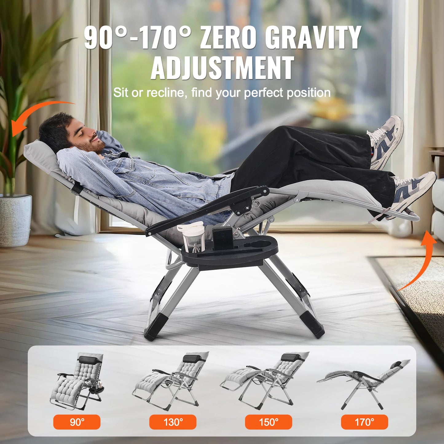 SucceBuy Zero Gravity Chair Recliner With Adjustable Back And Footrest