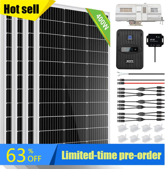 400W 12V Solar Panel Kit With MPPT Controller And Bluetooth