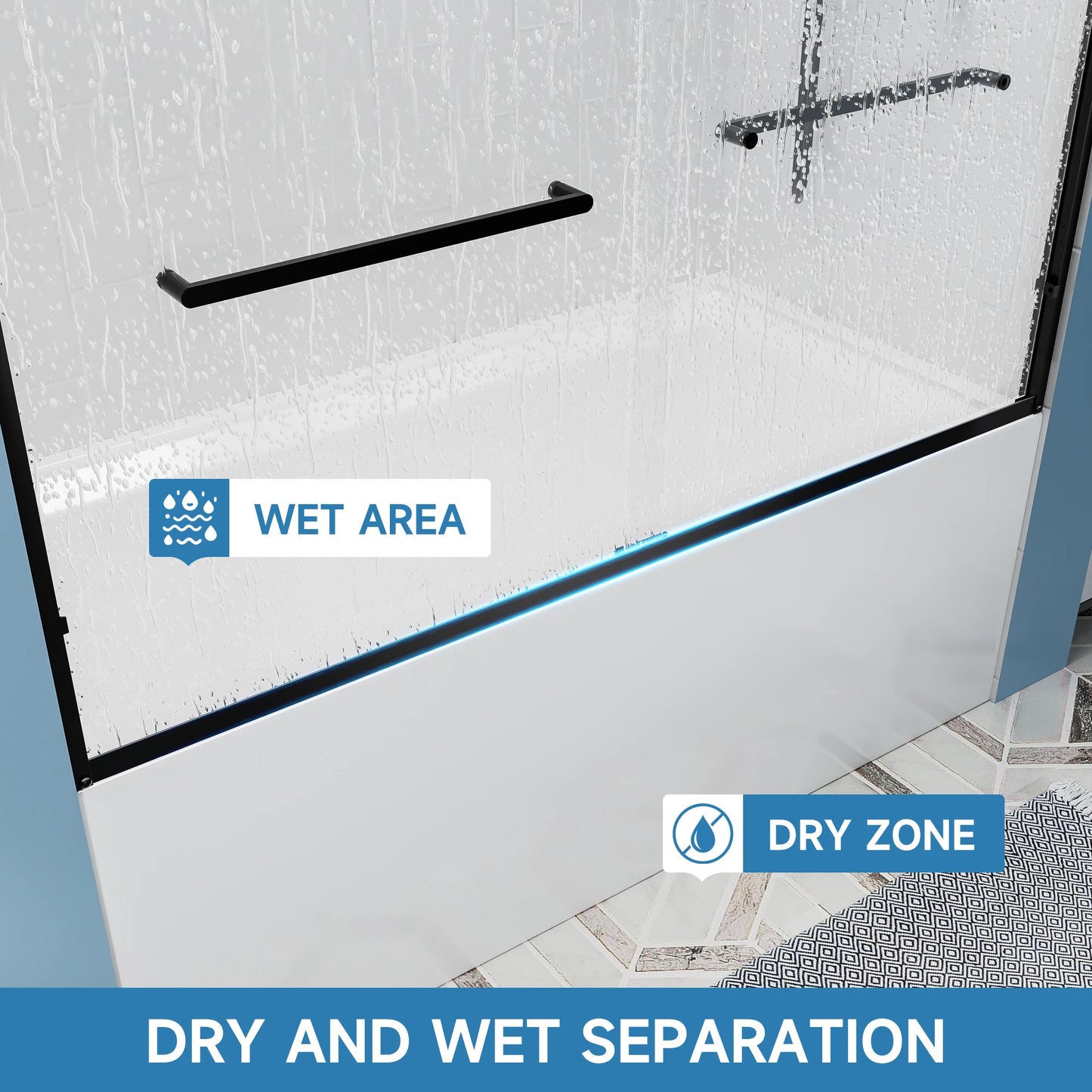 Sh.Kl Aluminum Frame Sliding Shower Door Tempered Glass