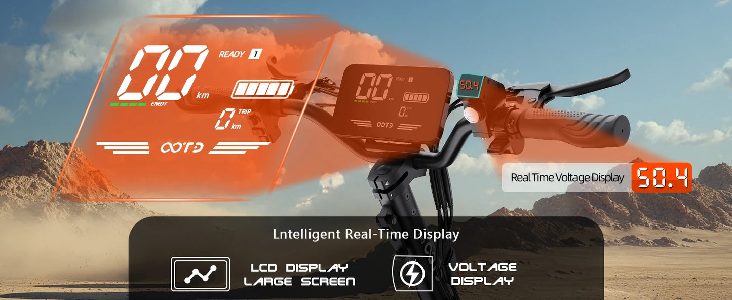 OOTD T10 900W Electric Scooter 48V Battery Foldable Off Road