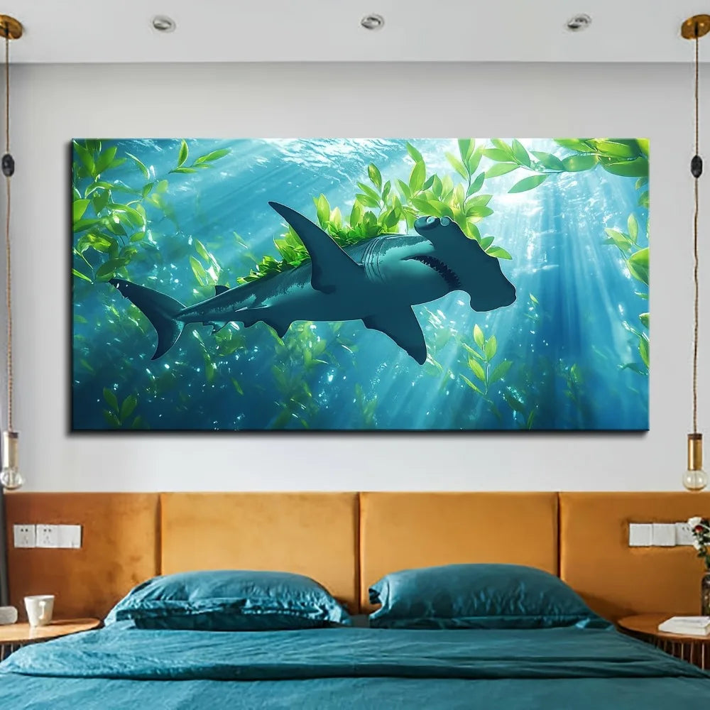 Hign-Concerned Hammerhead Shark Canvas Art Frame Painting