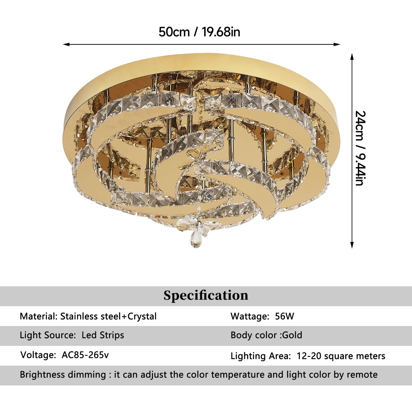 GreeLustr Flower Led Crystal Ceiling Chandelier Light