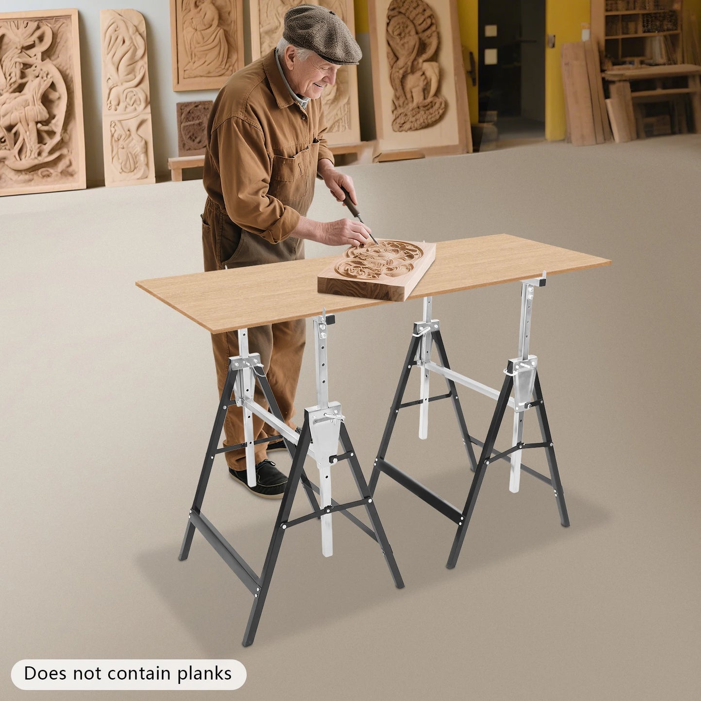 Each Saw Horse Heavy Duty Folding Sawhorses 220 Lb Capacity