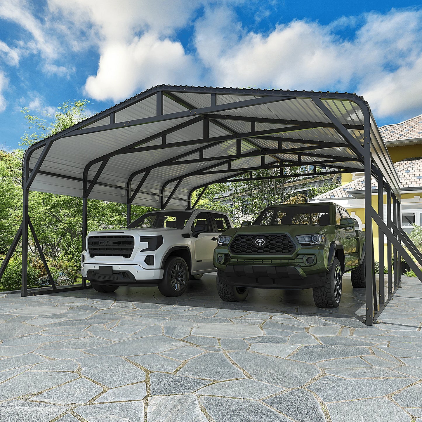 Polar Aurora Metal Carport Shelter Heavy Duty Galvanized Steel
