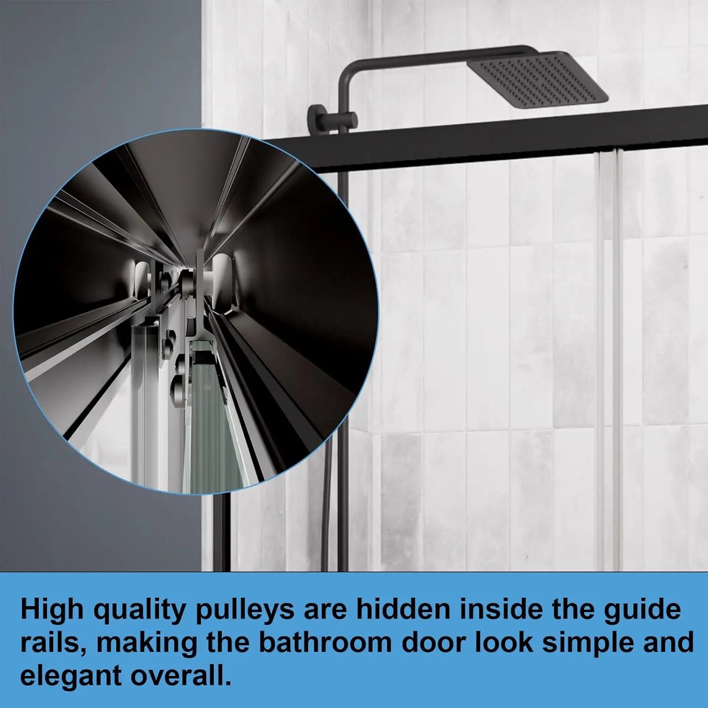 XMSJ Royal Guard Semi Frameless Sliding Shower Door Deluxe
