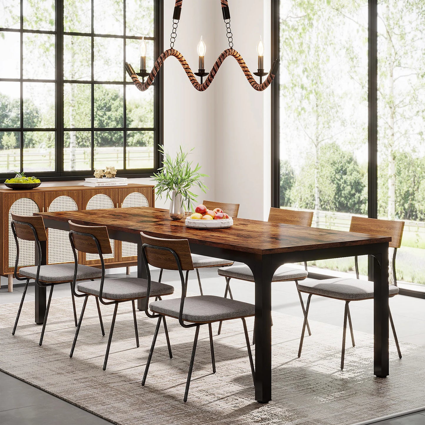 Tribesigns Rustic Wood Dining Table For Home Kitchen