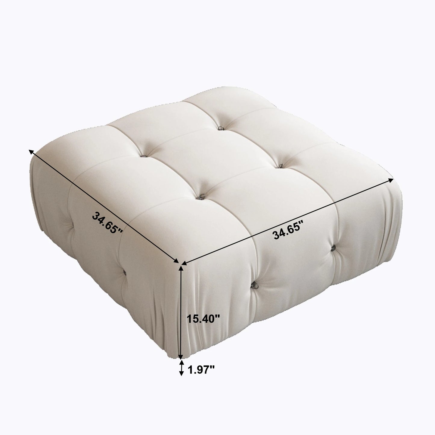 Sdorens Velvet U-Shaped Modular Sectional Sofa With Ottomans