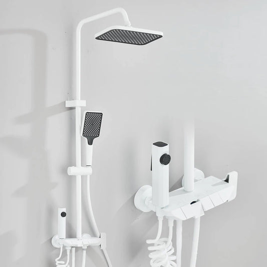 Rozin Smart Digital Display Shower Faucet Set Rainfall Bathroom System