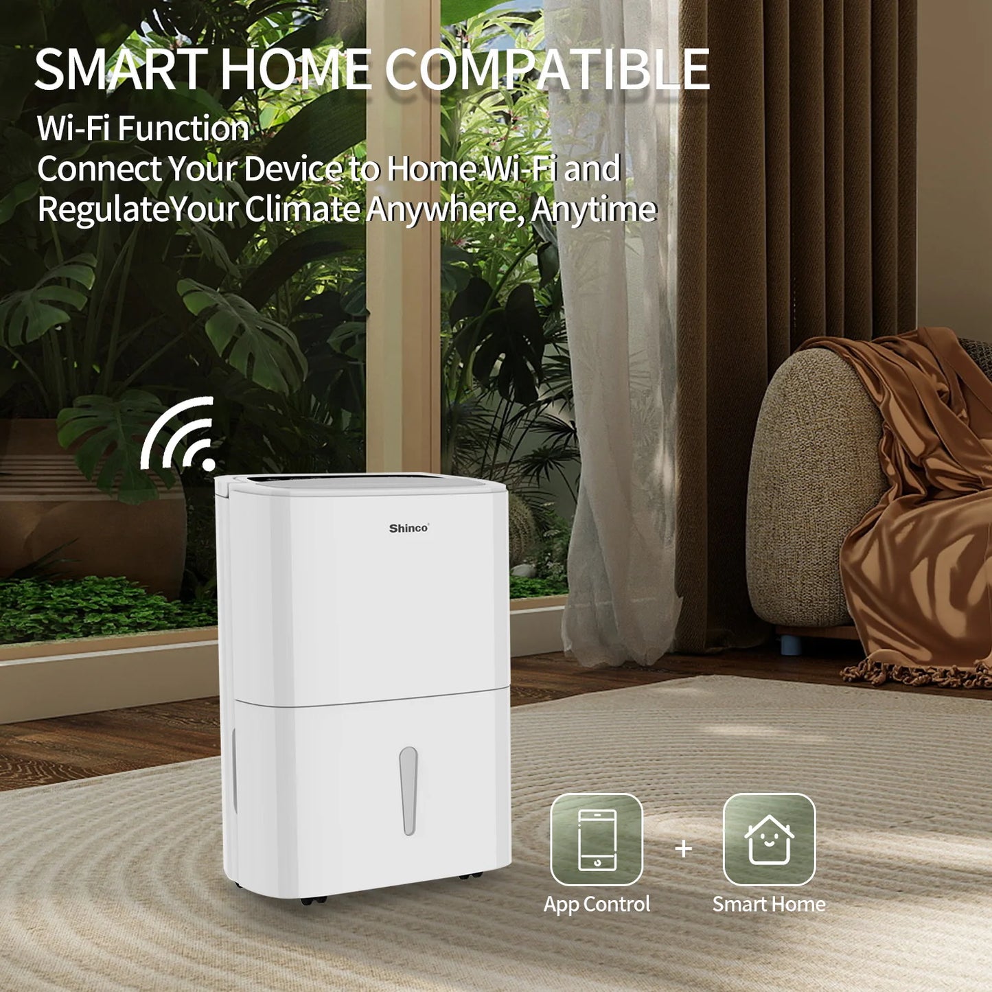 Shinco 150-Pint Energy Star Dehumidifier With WiFi For Large Spaces
