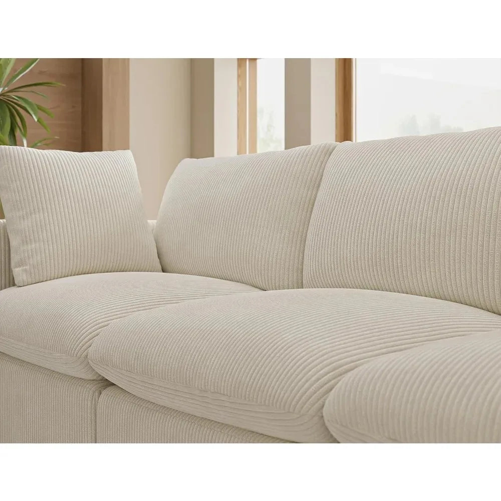 HUANZHUANG Cloud Sectional Sofa Four Seat L Shape No Assembly