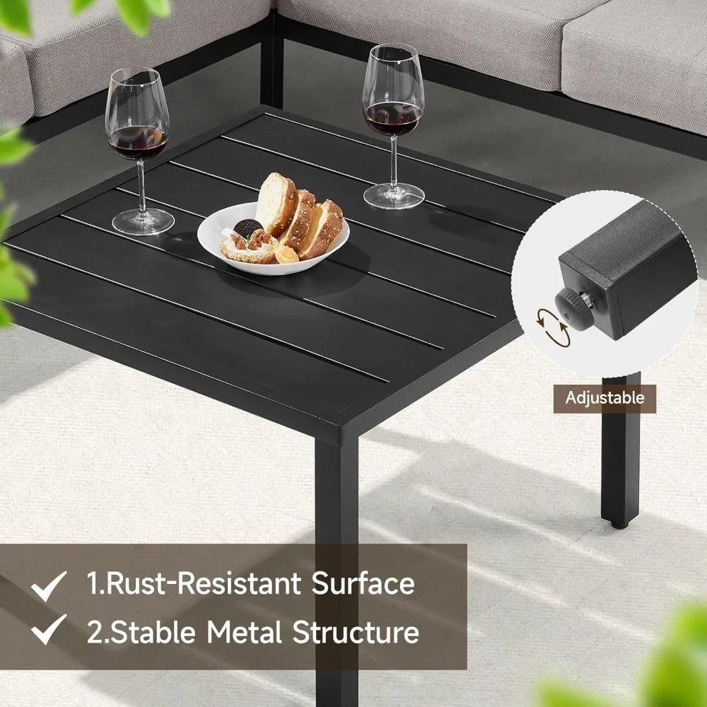 Angduo Patio Set Metal Sectional Sofa Coffee Table Outdoor