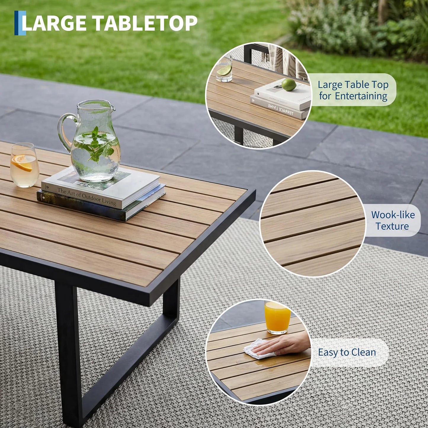HobbyLane Modern 4-Piece Patio Sofa Set With Coffee Table