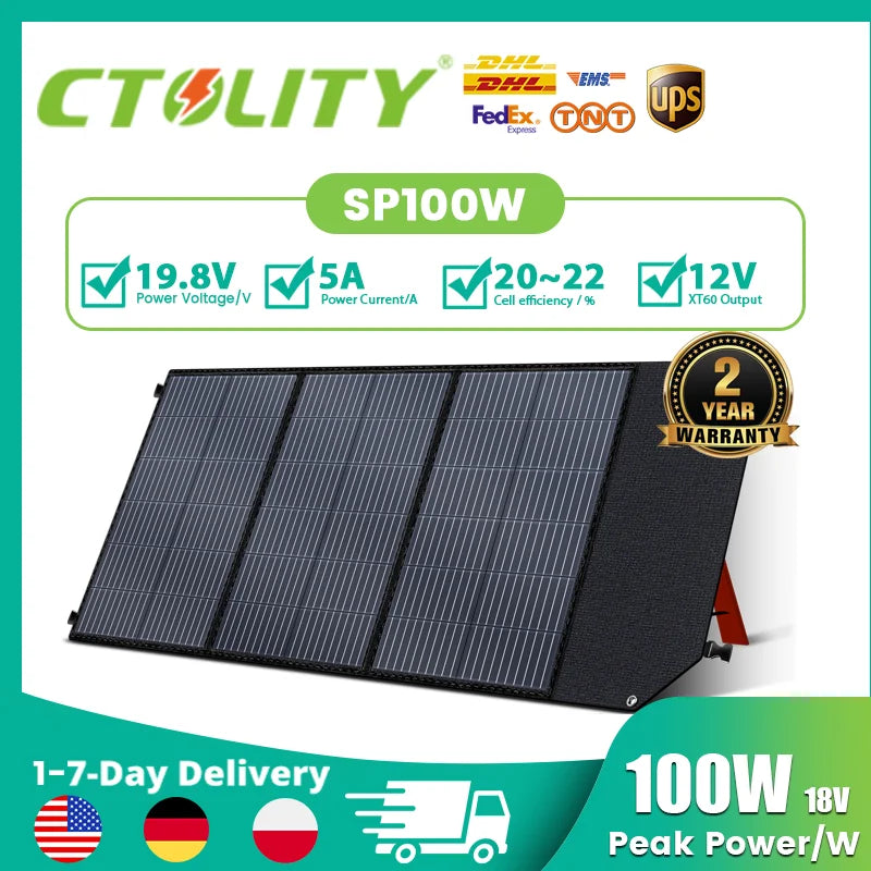 CTOLITY Portable Solar Panel Kit With MPPT 18V Foldable