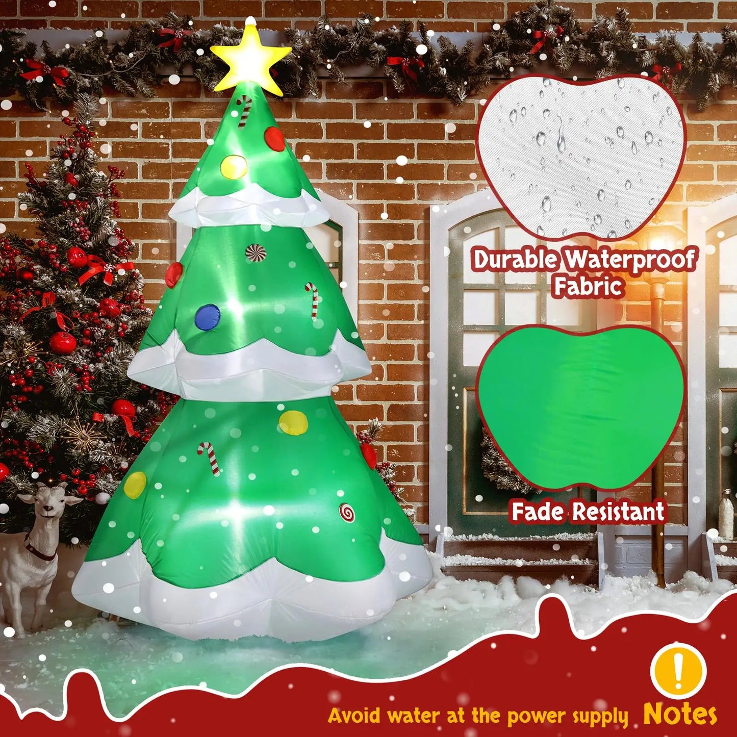 Inflatable Christmas Tree With Lights Yard Decoration