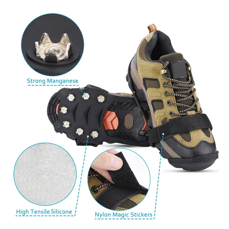RAKZEDTO 11 Teeth Snow Crampons Ice Grippers for Shoes