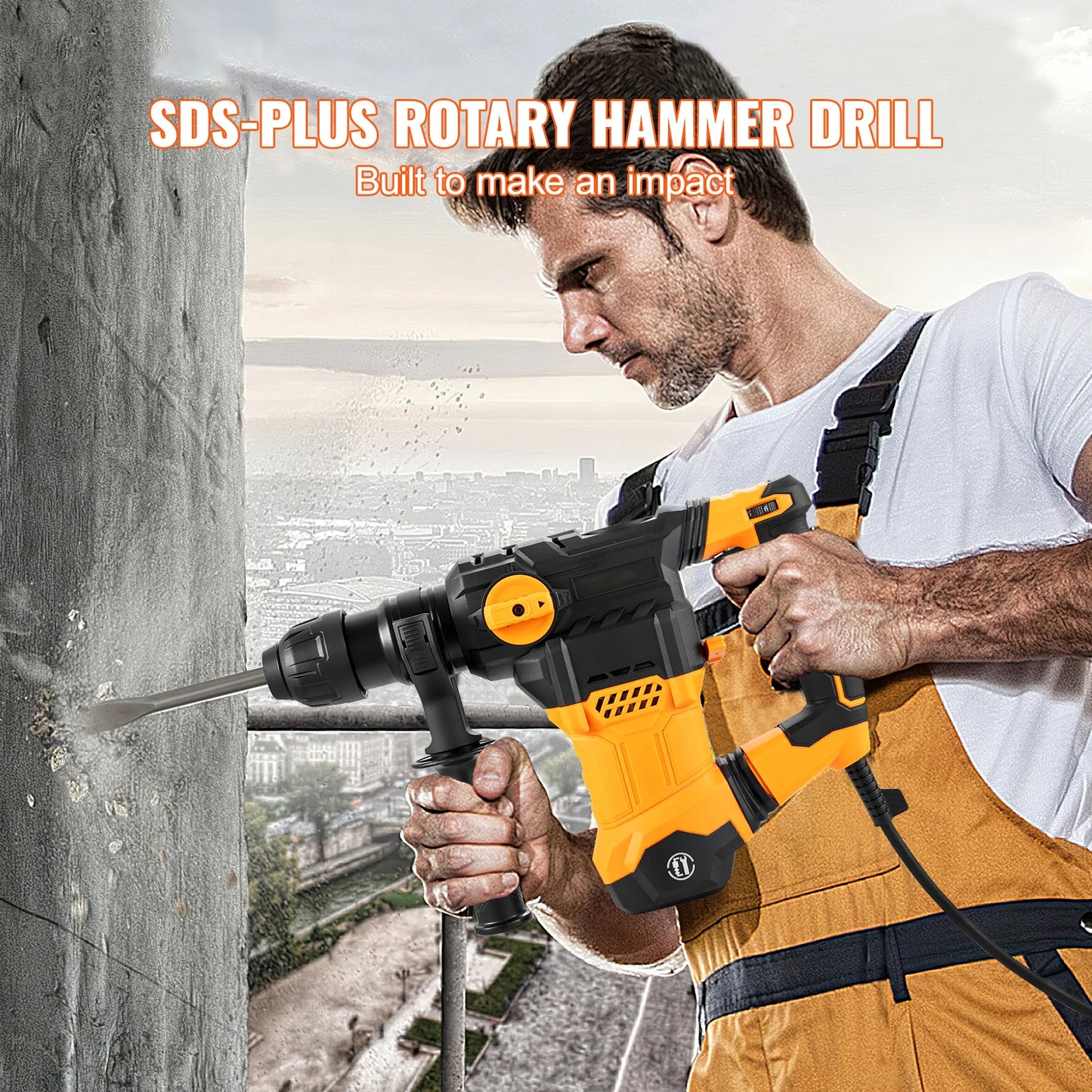 SucceBuy 1500W Corded Rotary Hammer Drill 4 Modes Demolition