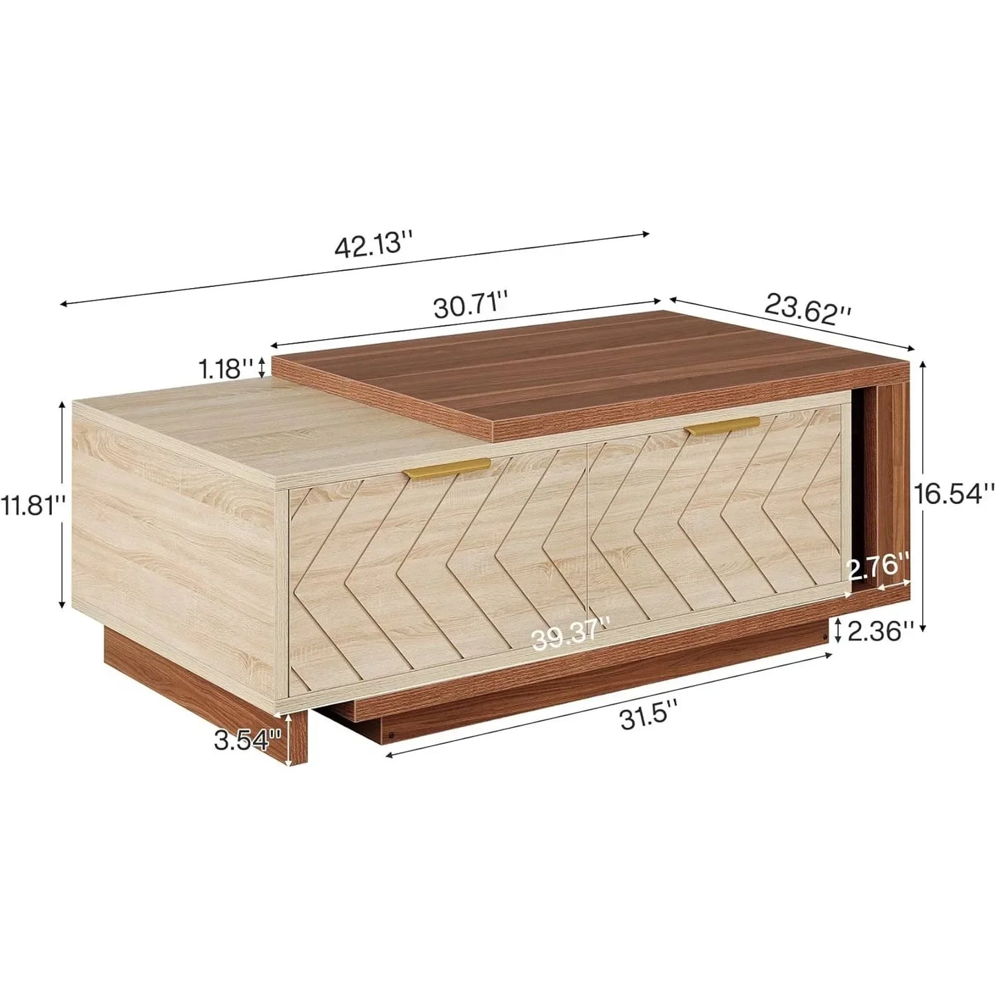 Little Tree Extendable Coffee Table With 2 Storage Drawers
