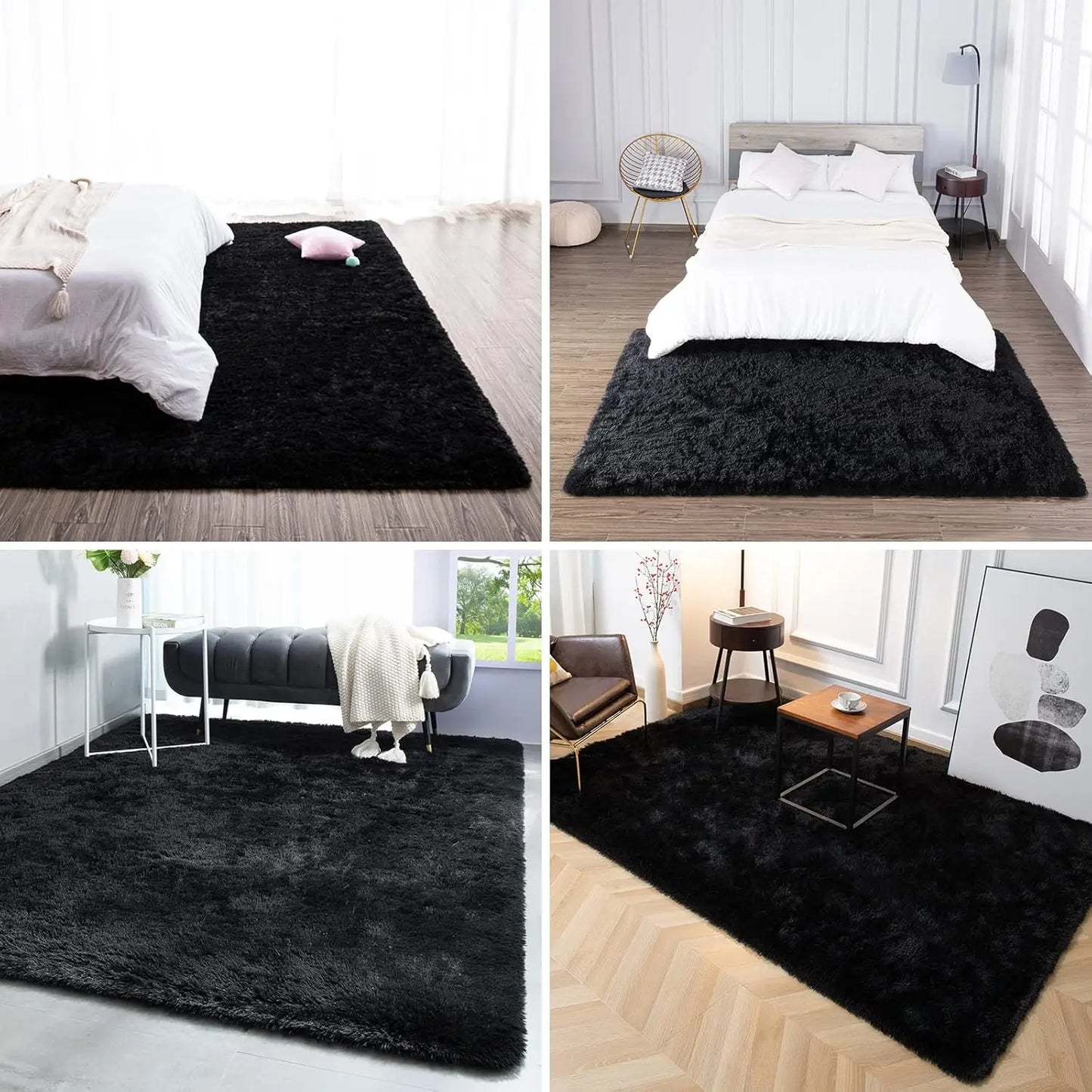 XMSJ Shaggy Rug Plush Area Rug Living Room Decor Modern