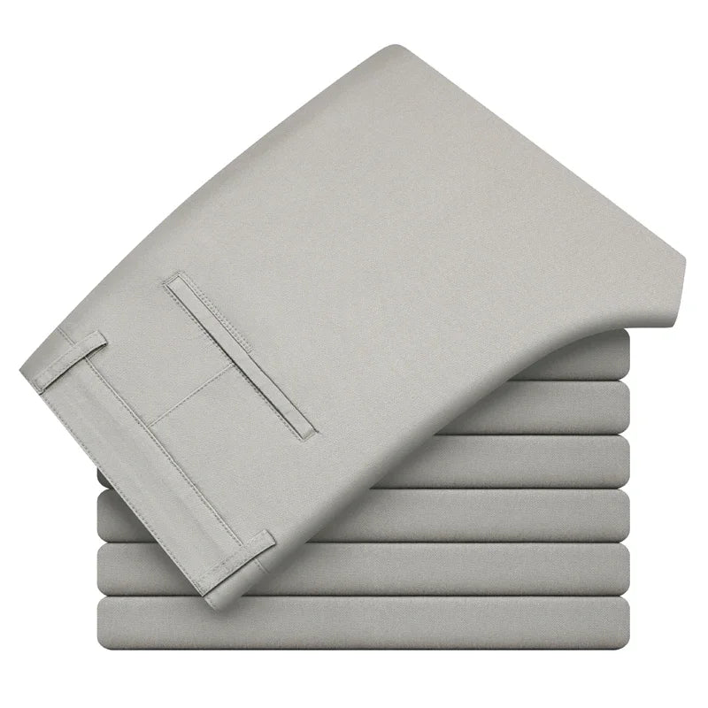 Men's Cotton Elastic Slim Straight Casual Trousers