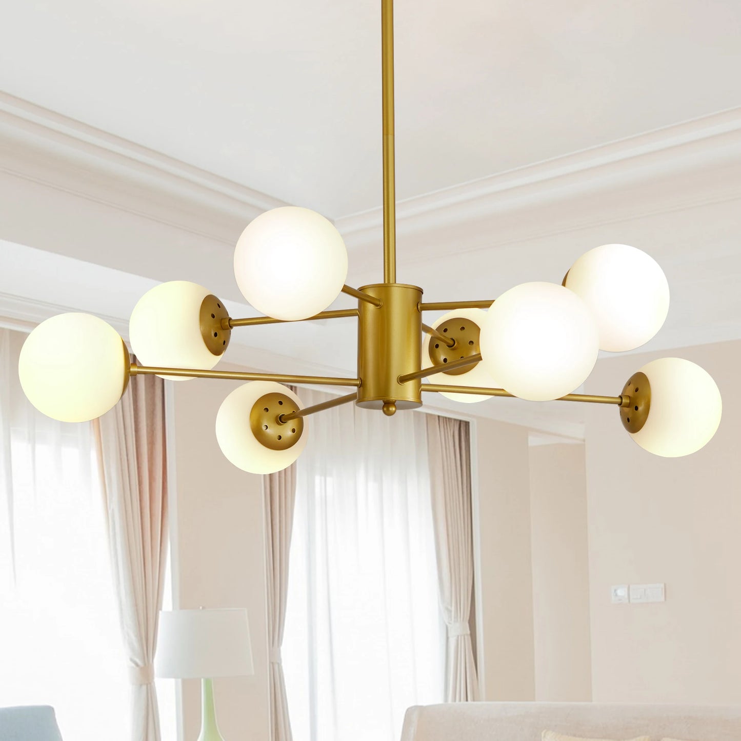 ARLGSITEC Modern 8 Light Chandelier Globe Ceiling Fixture
