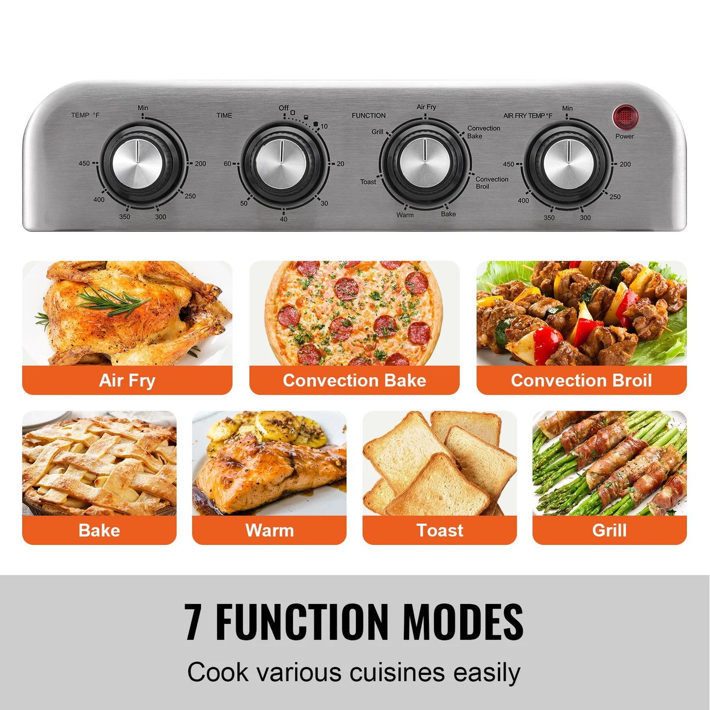 SucceBuy Stainless Steel Air Fryer Toaster Oven Combo