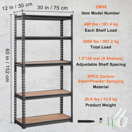 SucceBuy Heavy Duty Storage Shelving Unit Metal Rack