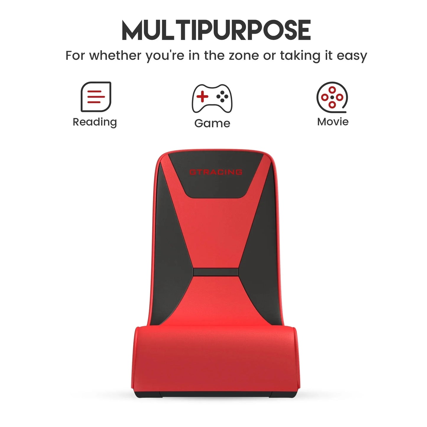 Faux Leather Floor Rocking Video Game Chair With Steel Frame