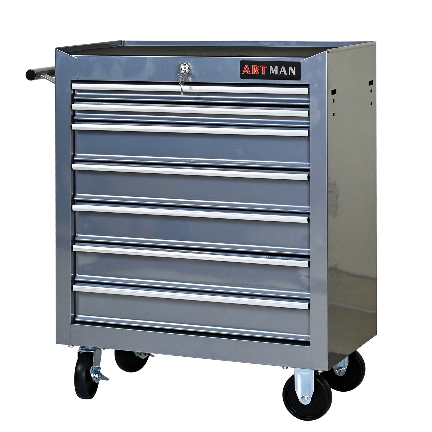 7 Drawer Rolling Tool Cabinet With Key Lock For Garages