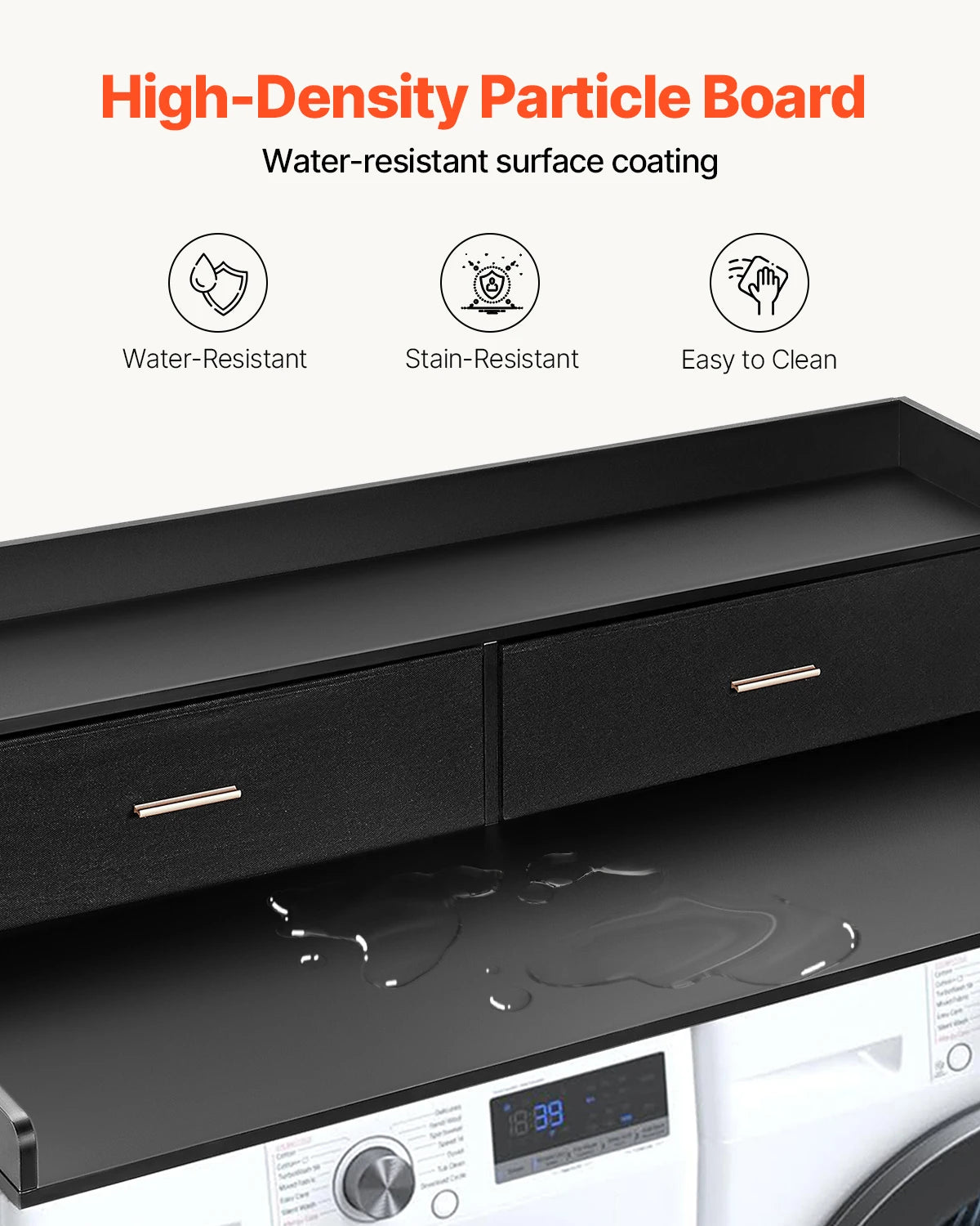 SucceBuy Washer Dryer Countertop Shelf With Drawer For Laundry